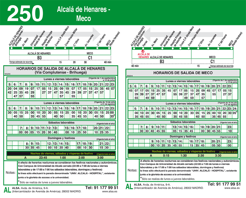 linea 250 alcala meco